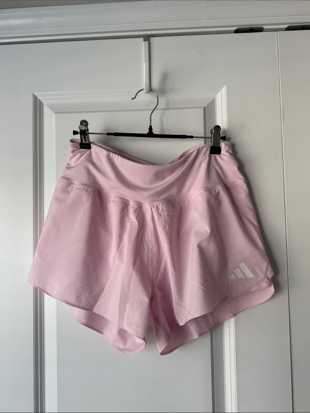 Adidas Light Pink Women's Athletic Shorts with Liner (Size Small)